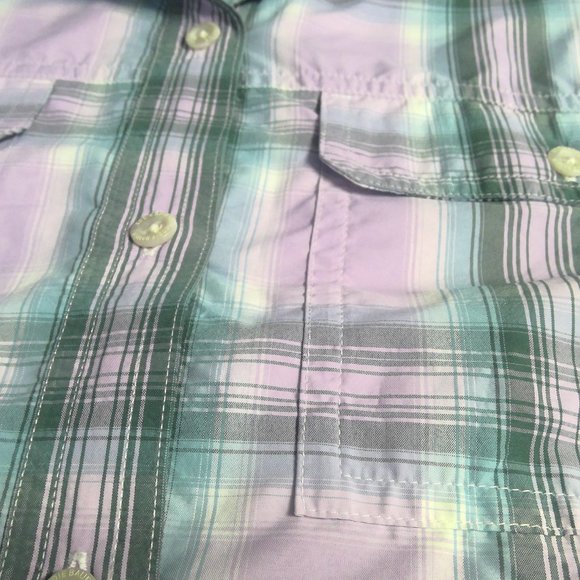 Eddie Bauer Pink Plaid Travex Shirt Long Sleeve Button Up Women's Large - Picture 5 of 8